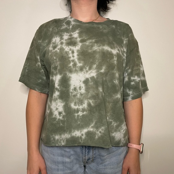 Green tie dye crop top - Picture 1 of 2